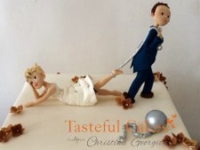 Ball and chain, Funny Bride and groom topper
