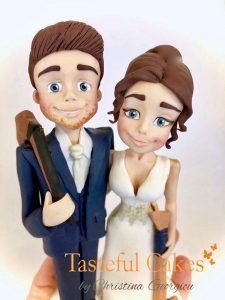 Traditonal Bride & Groom With Hockey Sticks Close up 2 2