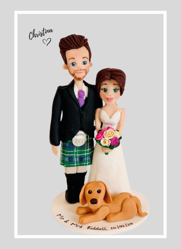 wedding cake toppers personalized bride and groom”