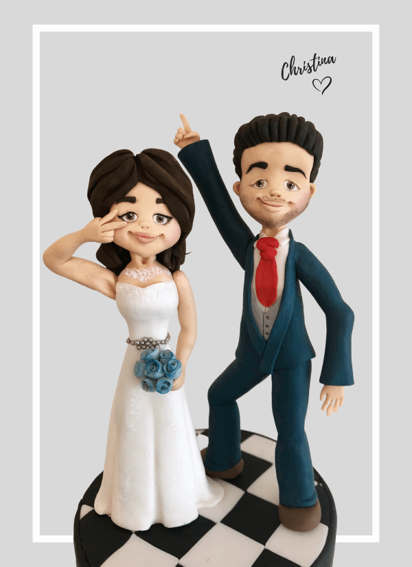 fun dancing cake topper for wedding cake