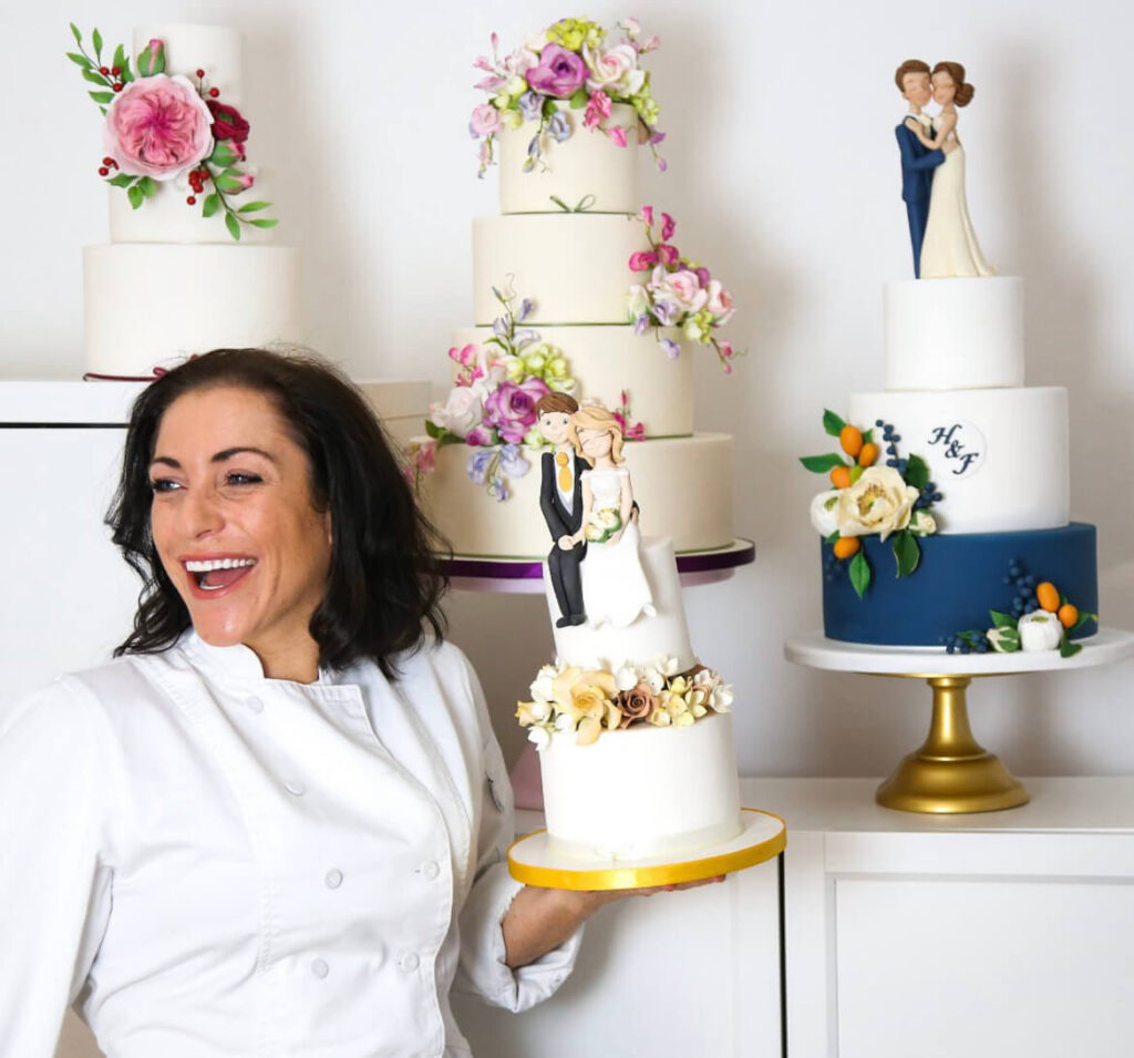 bespoke Wedding cakes - cake style fondant sugar flowers and wedding cake toppers