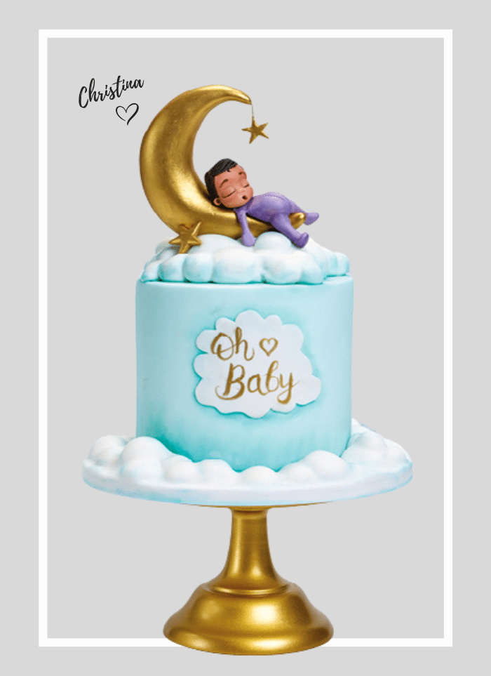 Baby shower cakes clouds and rainbows