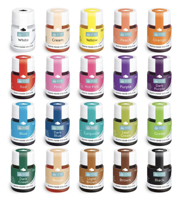Concentrated gel colours set for ganache and fondant food colouring for buttercream