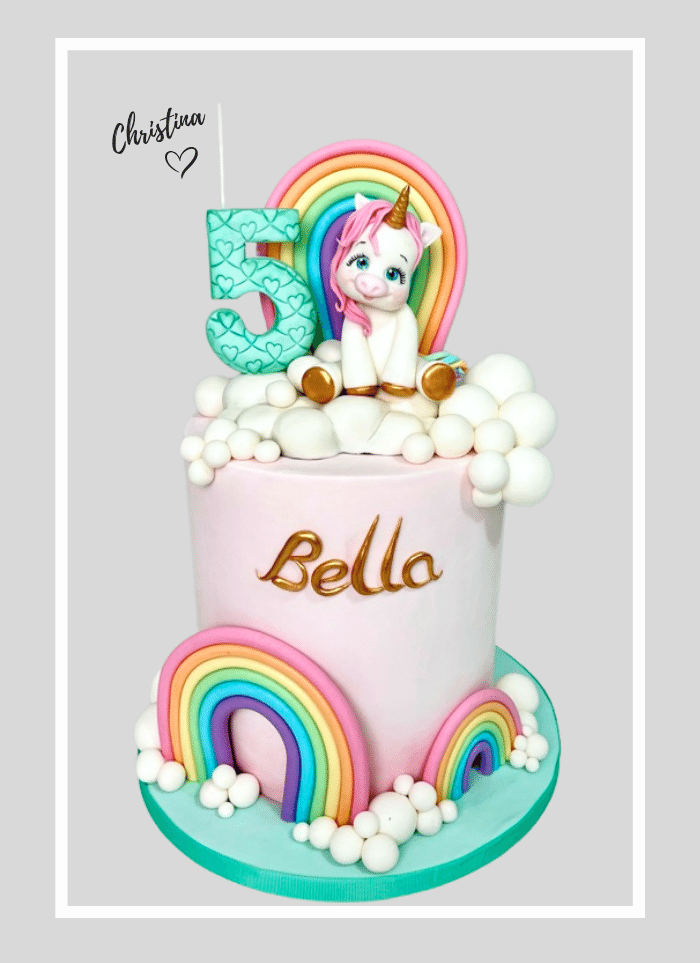 Unicorn cake rainbow for birthdays near me