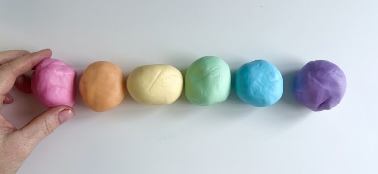 Rainbow coloured fondant
