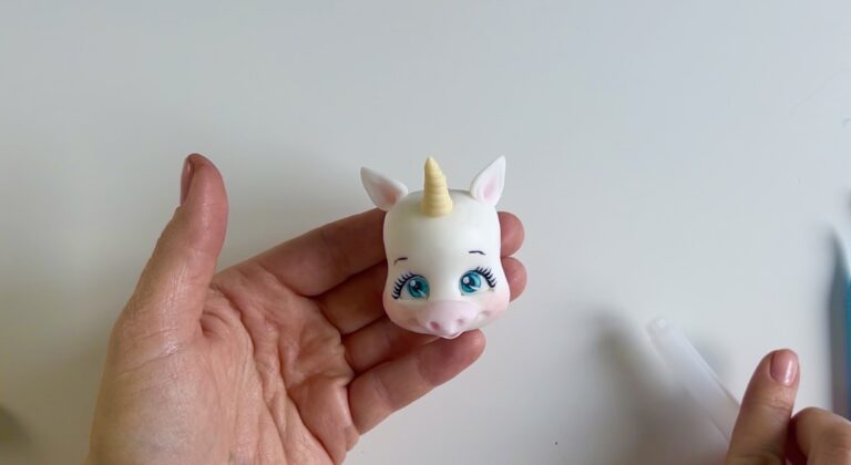 Fondant unicorn face step by step