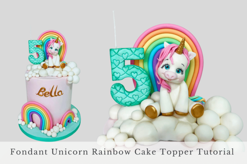 How to make fondant unicorn cake toppers